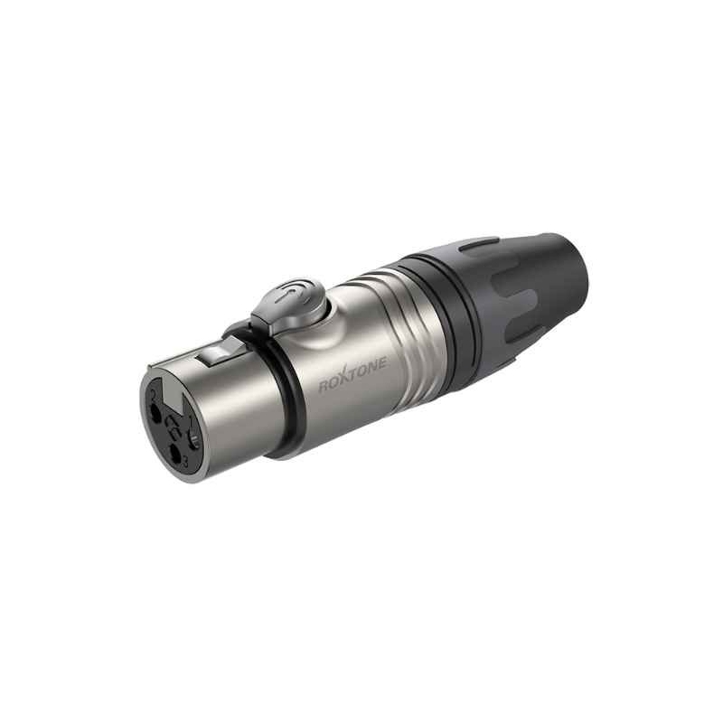 Conector XLR Hembra de 3 Polos RX3F Niquelado / Negro