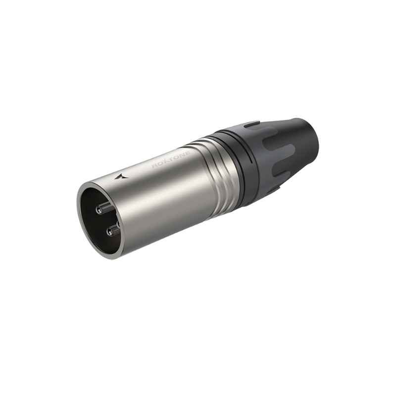 Conector XLR Macho de 3 Polos RX3M Niquelado / Negro